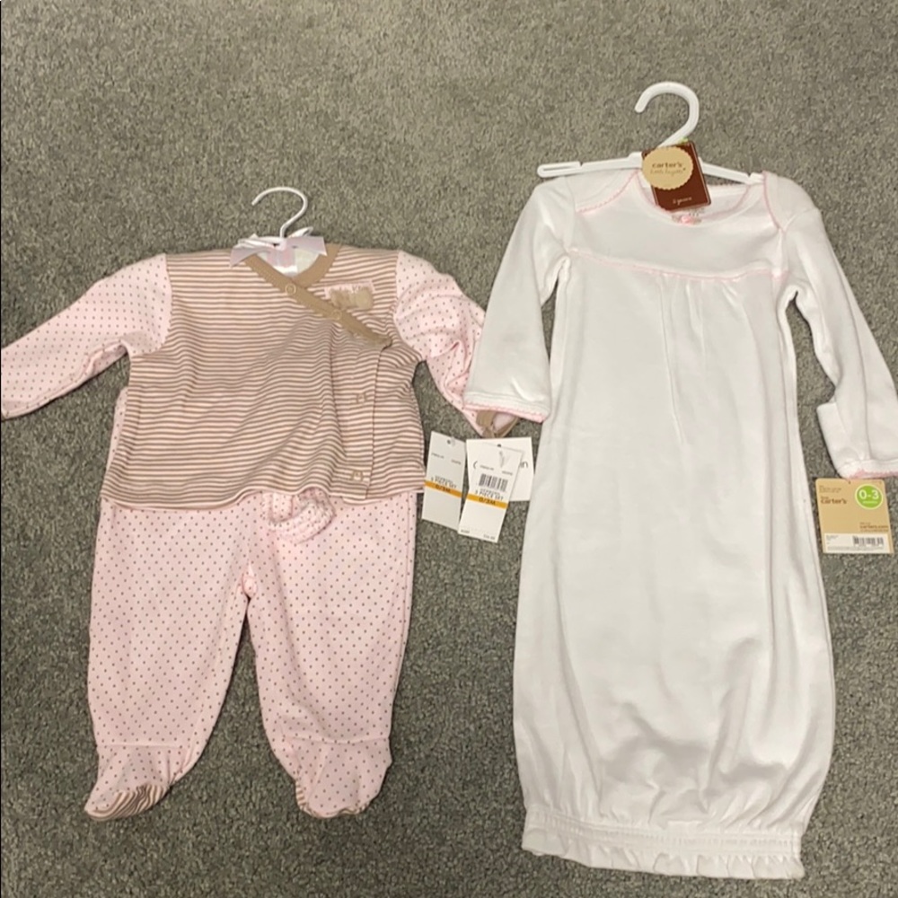 NWT Infant Matching Outfit & Gown Size 0-3 Months